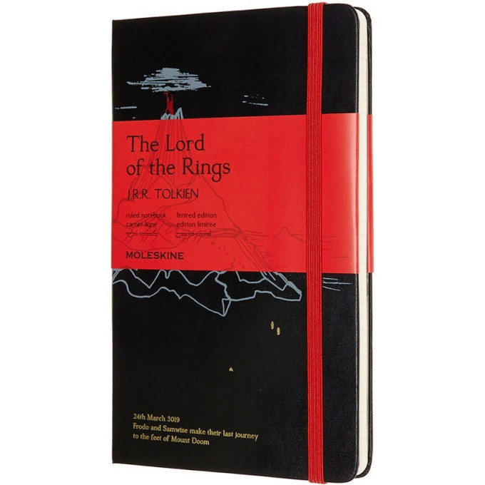 Блокнот MOLESKINE LIMITED EDITION LORD OF THE RINGS LARGE, линейка, черный Mt. Doom LELRQP060MD